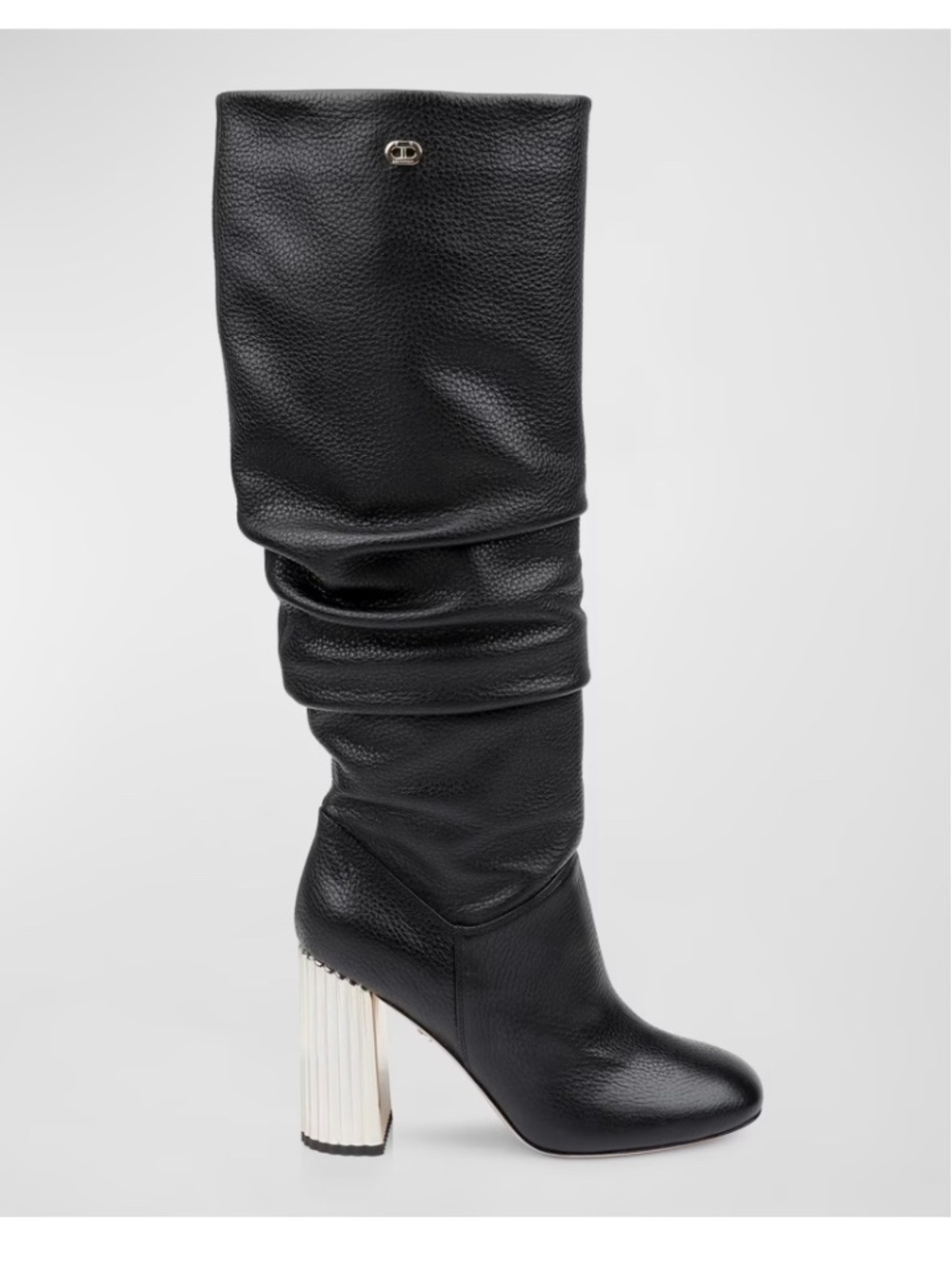 Dee Ocleppo Bethany Leather Slouchy Tall Boots Black SZ 9.5
